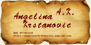 Angelina Krstanović vizit kartica